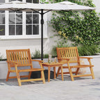 Silla de Jardín 3 pcs Marrón Madera de Acacia Sólida