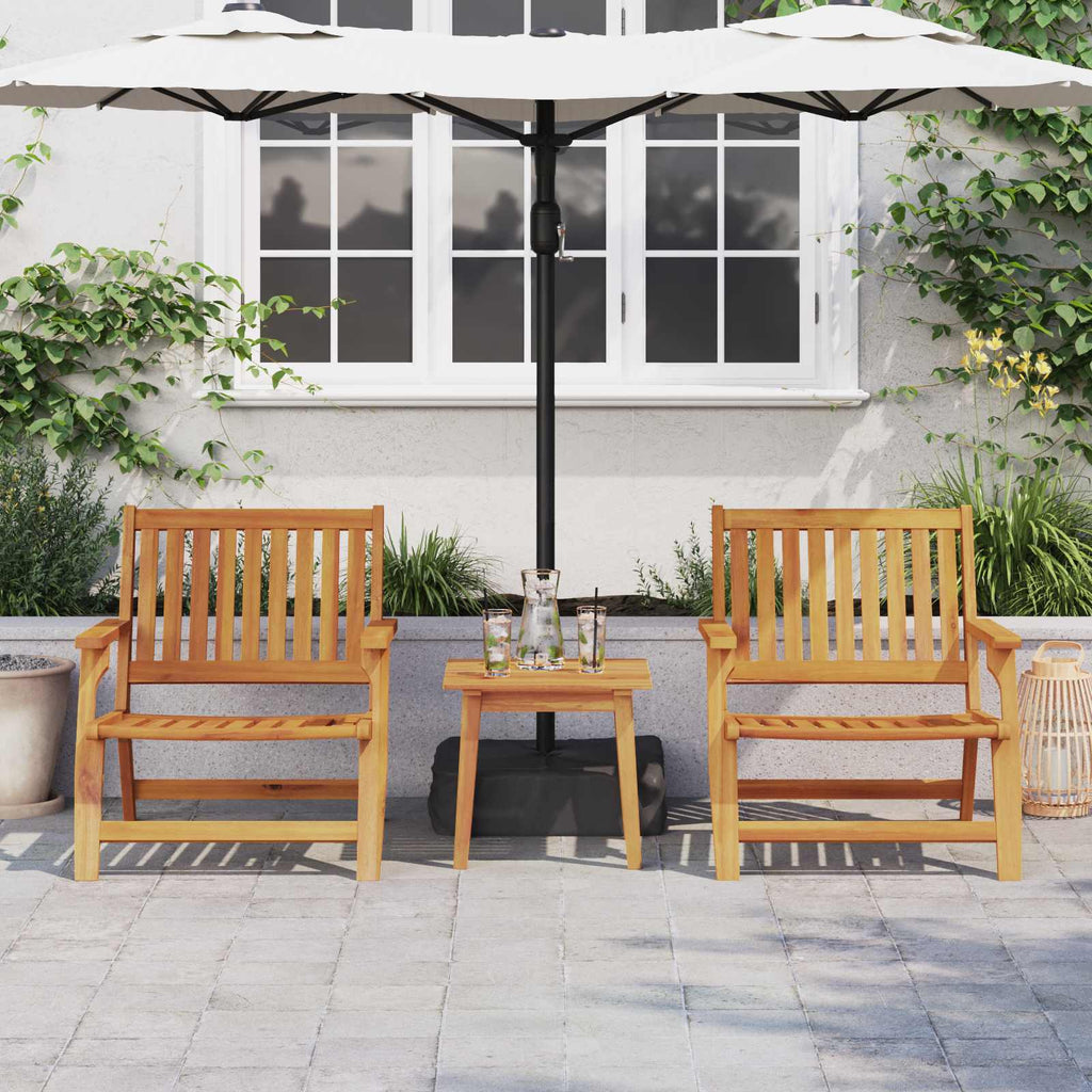 Silla de Jardín 3 pcs Marrón Madera de Acacia Sólida