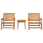 Silla de Jardín 3 pcs Marrón Madera de Acacia Sólida