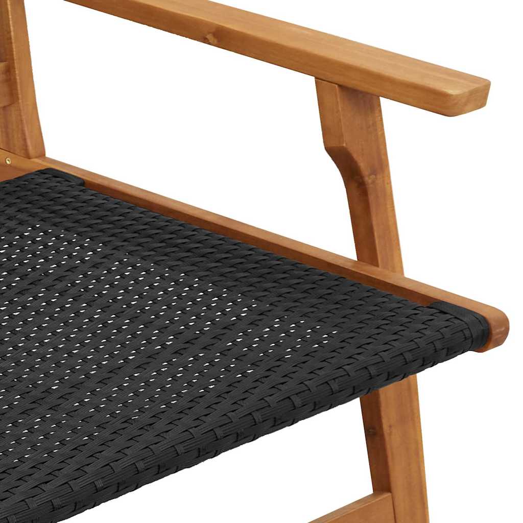 Sillas de Jardín con Mesa 3 pcs Negro Madera de Acacia Sólida