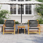Sillas de Jardín con Mesa 3 pcs Negro Madera de Acacia Sólida