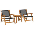 Sillas de Jardín con Mesa 3 pcs Negro Madera de Acacia Sólida