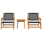 Sillas de Jardín con Mesa 3 pcs Negro Madera de Acacia Sólida