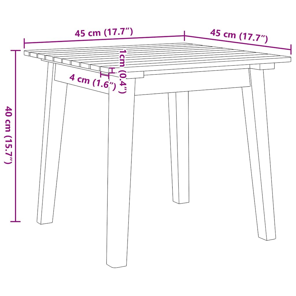 Sillas de Jardín con Mesa 3 pcs Negro Madera de Acacia Sólida