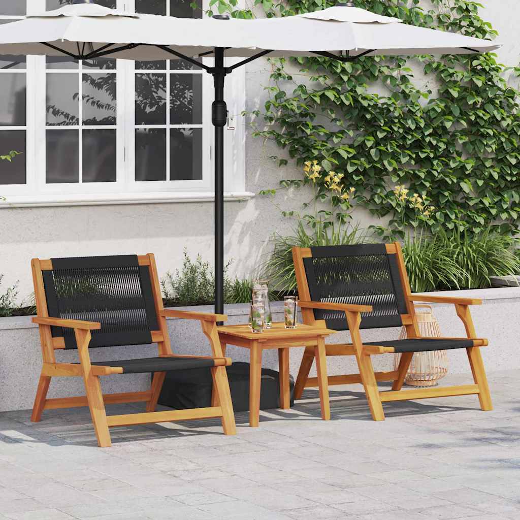 Garden Chairs with Table 3 pcs Grey Solid Acacia Wood