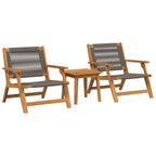 Sillas de Jardín con Mesa 3 pcs Gris Madera de Acacia Sólida