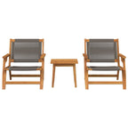 Sillas de Jardín con Mesa 3 pcs Gris Madera de Acacia Sólida