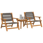 Sillas de Jardín con Mesa 3 pcs Gris Madera de Acacia Sólida
