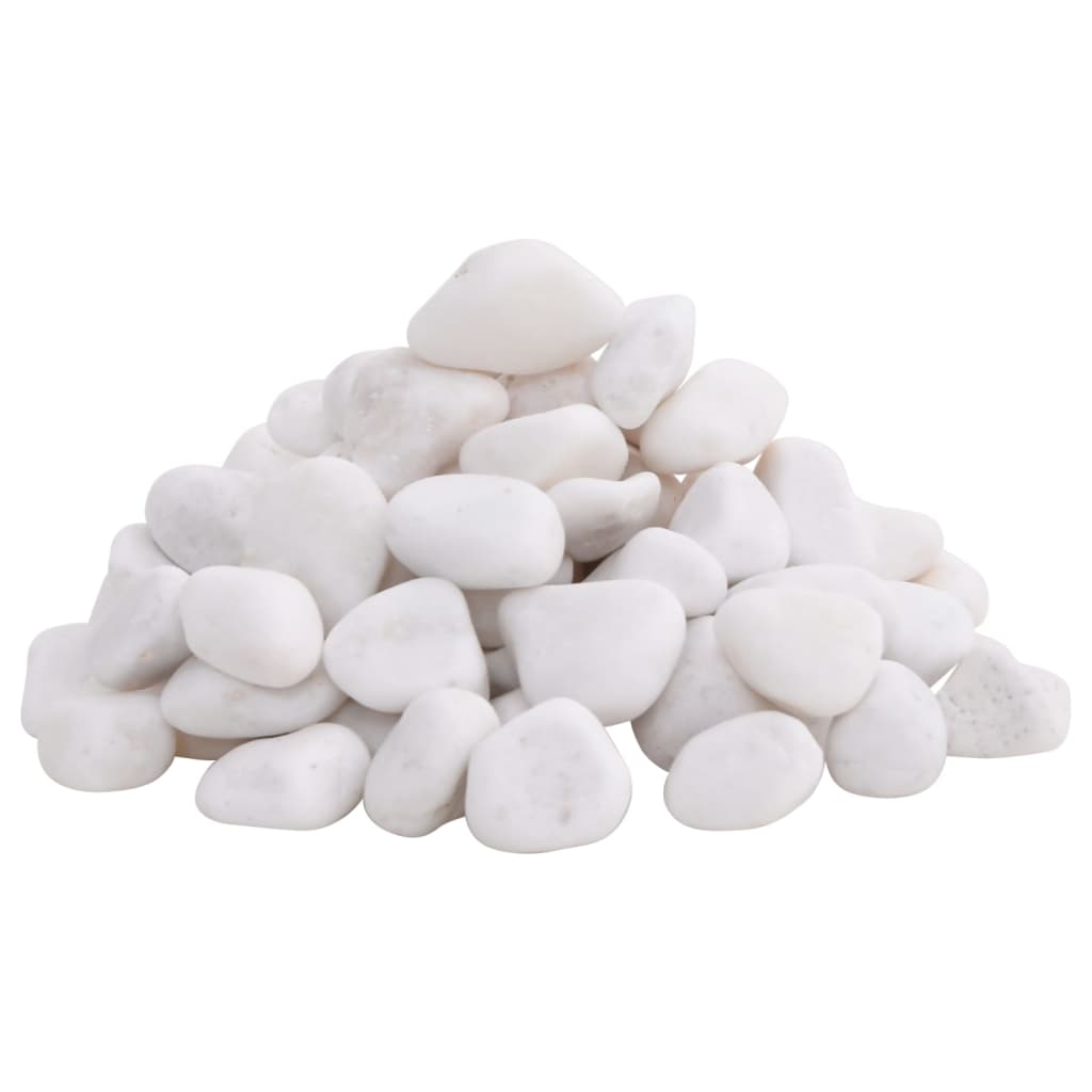 Guijarros pulidos blancos 25 kg 2-5 cm