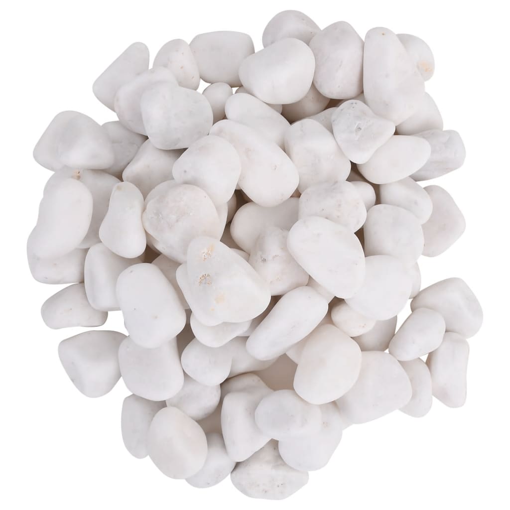 Guijarros pulidos blancos 25 kg 2-5 cm