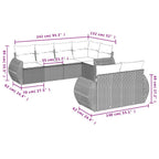Set sofás de jardín 7 piezas y cojines ratán sintético beige