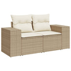 Set de sofás de jardín 11pzas con cojines ratán sintético beige