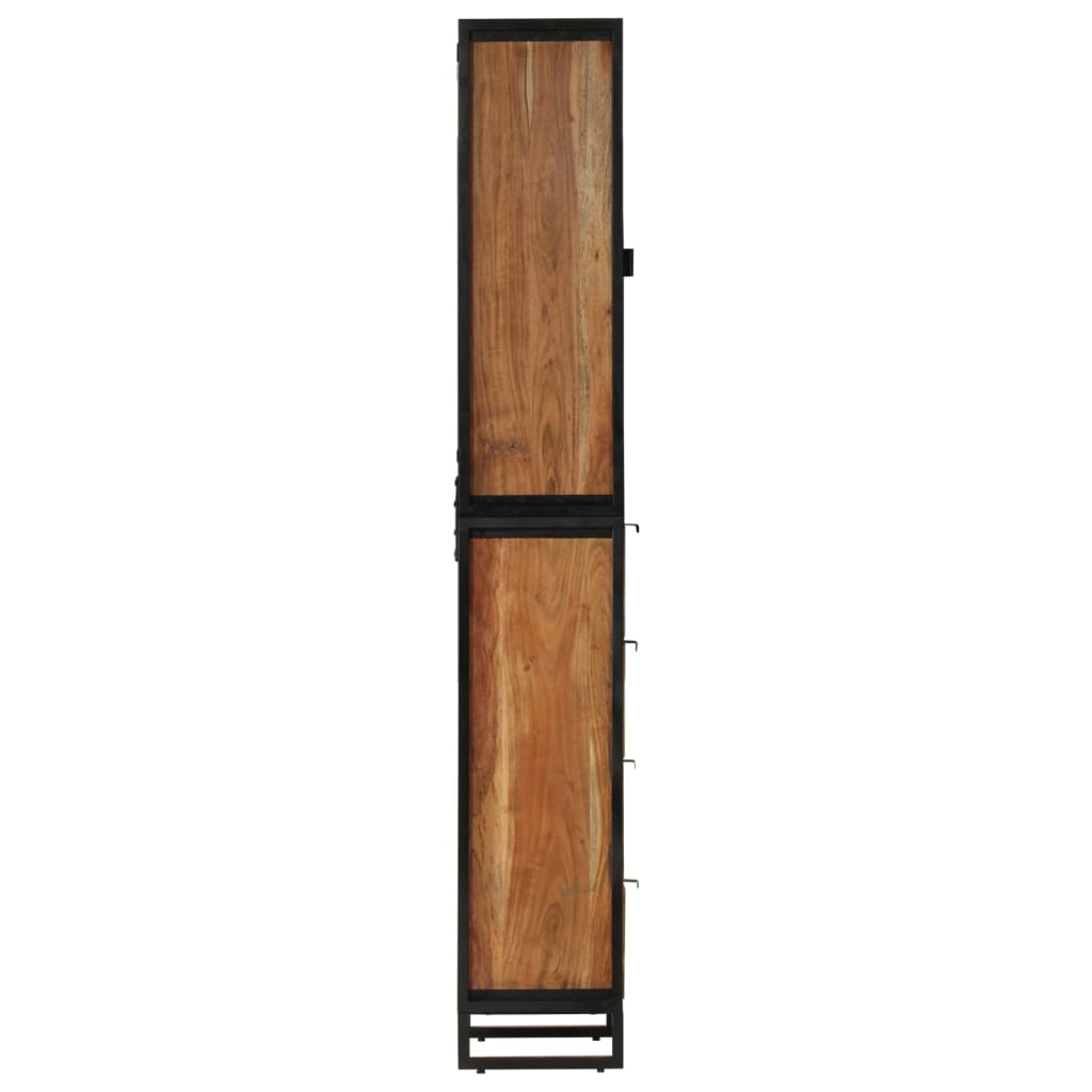 Mueble de baño hierro y madera maciza de acacia 40x27x190 cm