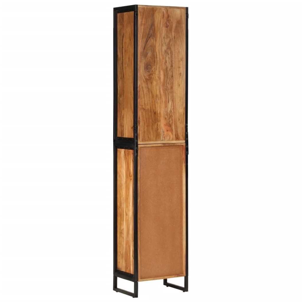 Mueble de baño hierro y madera maciza de acacia 40x27x190 cm