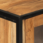 Mueble de baño hierro y madera maciza de acacia 40x27x190 cm