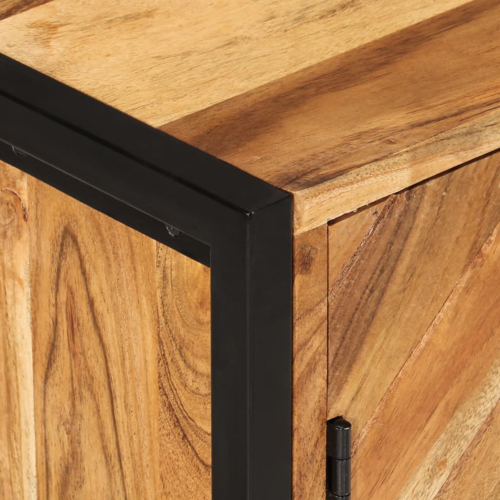 Conjunto de muebles baño 2 pzas madera maciza acacia y hierro