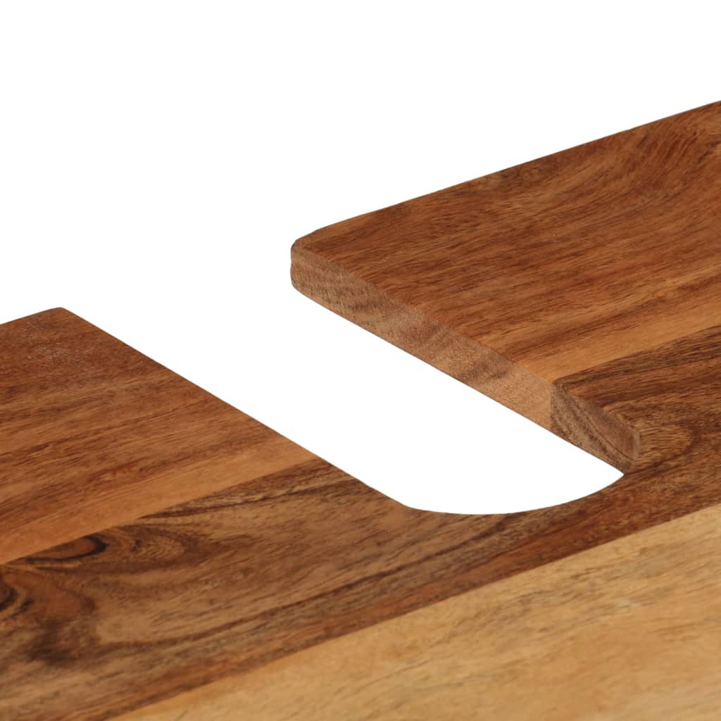 Conjunto de muebles baño 2 pzas madera maciza acacia y hierro