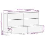 Aparador 2 piezas madera maciza de mango 60x34x75 cm