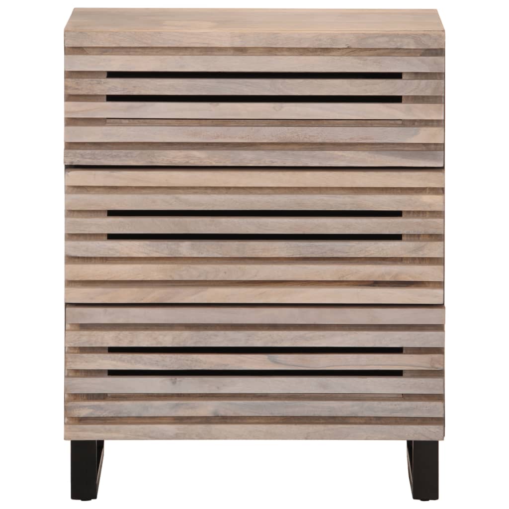 Aparador 2 piezas madera maciza de mango 60x34x75 cm