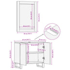 Conjunto de muebles de baño 2 piezas madera maciza de acacia