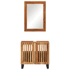 Conjunto de muebles de baño 2 piezas madera maciza de acacia