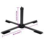 Base de sombrilla para mástil de Ø38/48 mm acero negro brillo