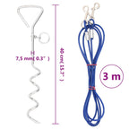 Cable de amarre para perros con estaca de tierra 3 m