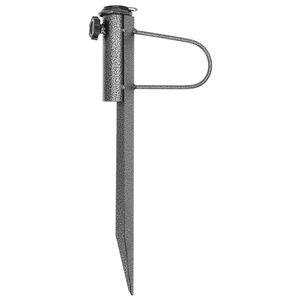 Soportes de sombrilla con púas 2 uds acero galvanizado 19x42 cm