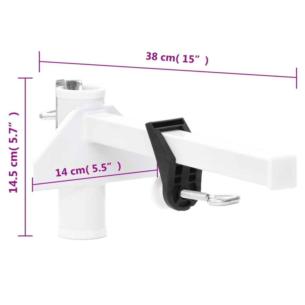Abrazadera de sombrilla para balcón acero blanco 38 mm
