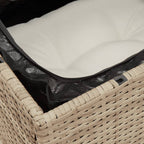 Set sofás de jardín con cojines 13 pzas ratán sintético beige
