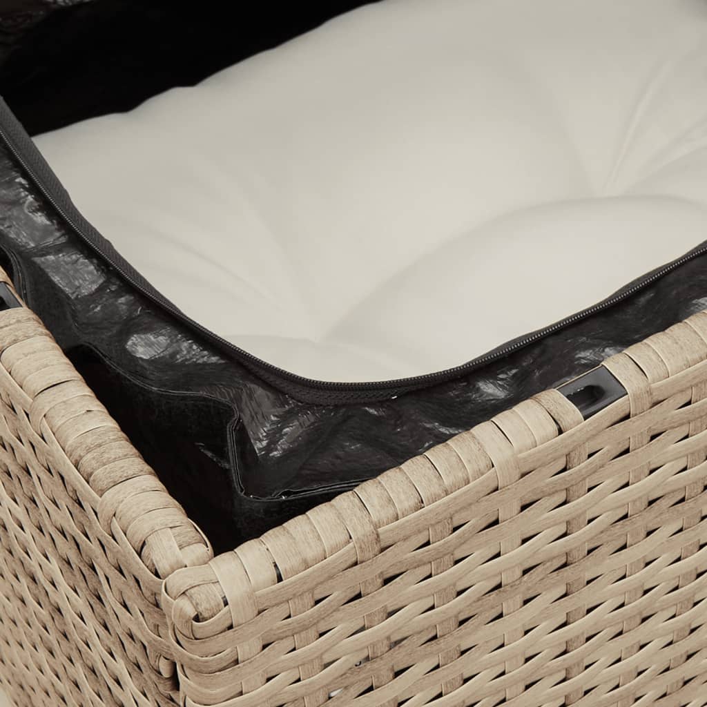 Set sofás de jardín con cojines 13 pzas ratán sintético beige