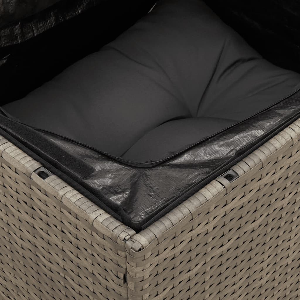 Set sofás de jardín con cojines 13 piezas ratán sintético gris