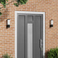 Luz de pared exterior 2 pcs Negro 12 x 8,5 x 27 cm