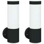 Luz de pared exterior 2 pcs Negro 12 x 8,5 x 27 cm