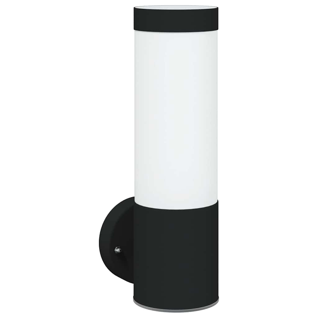 Luz de pared exterior 2 pcs Negro 12 x 8,5 x 27 cm