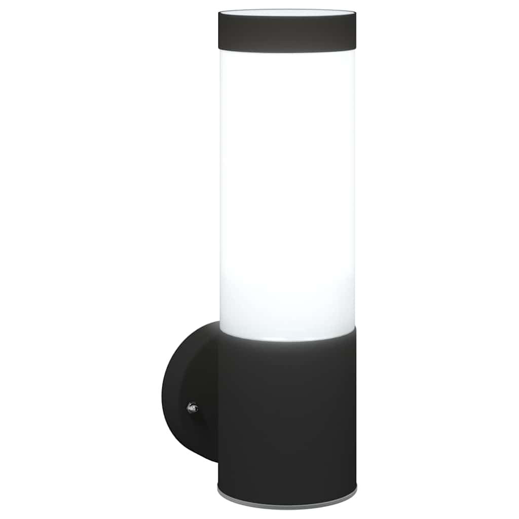 Luz de pared exterior 2 pcs Negro 12 x 8,5 x 27 cm