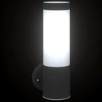 Luz de pared exterior 2 pcs Negro 12 x 8,5 x 27 cm