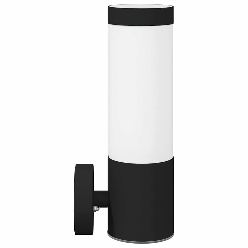 Luz de pared exterior 2 pcs Negro 12 x 8,5 x 27 cm