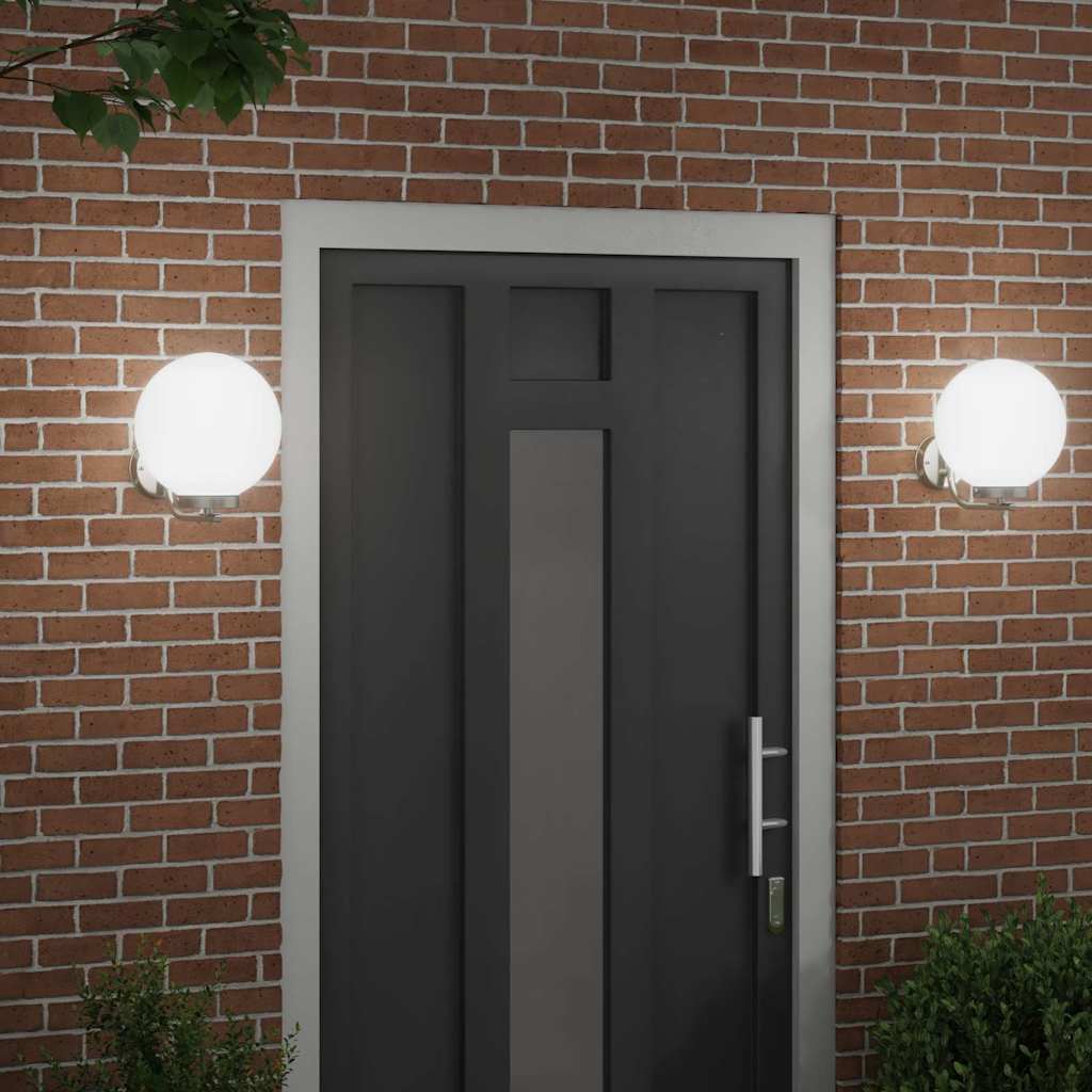 Luz de pared exterior 2 pcs Plateado 29 x 25 x 33 cm