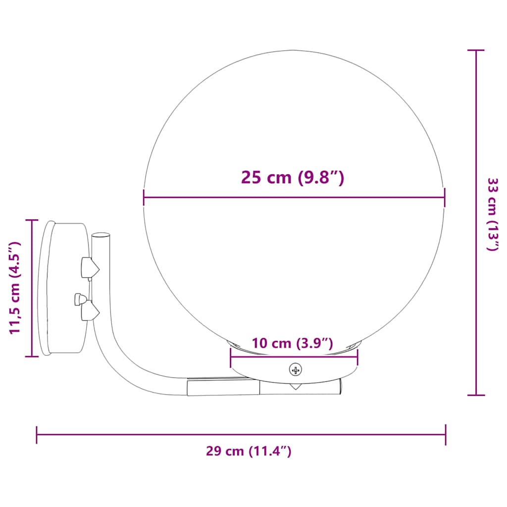 Luz de pared exterior 2 pcs Plateado 29 x 25 x 33 cm
