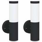 Luz de pared exterior 2 pcs Negro 15 x 7,5 x 33 cm