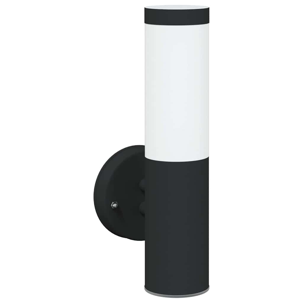 Luz de pared exterior 2 pcs Negro 15 x 7,5 x 33 cm