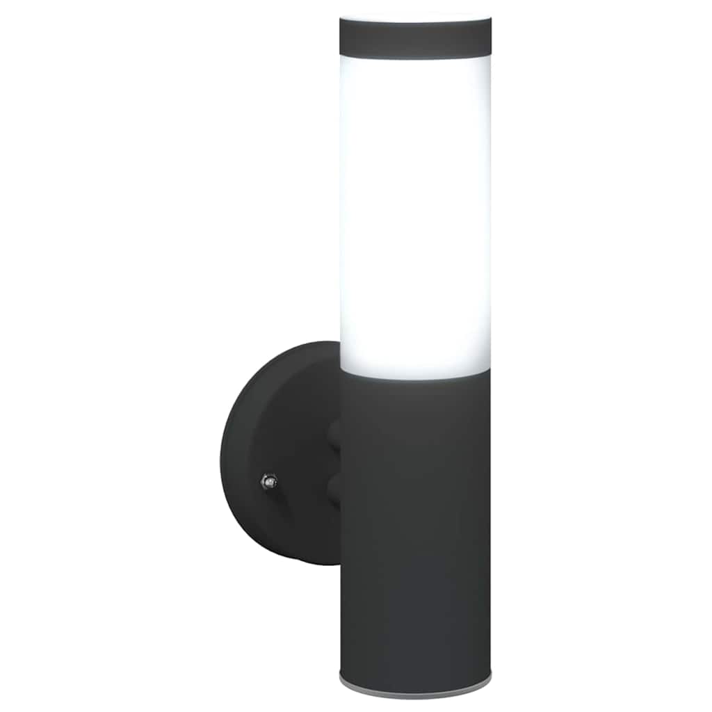 Luz de pared exterior 2 pcs Negro 15 x 7,5 x 33 cm