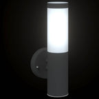 Luz de pared exterior 2 pcs Negro 15 x 7,5 x 33 cm