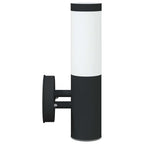 Luz de pared exterior 2 pcs Negro 15 x 7,5 x 33 cm