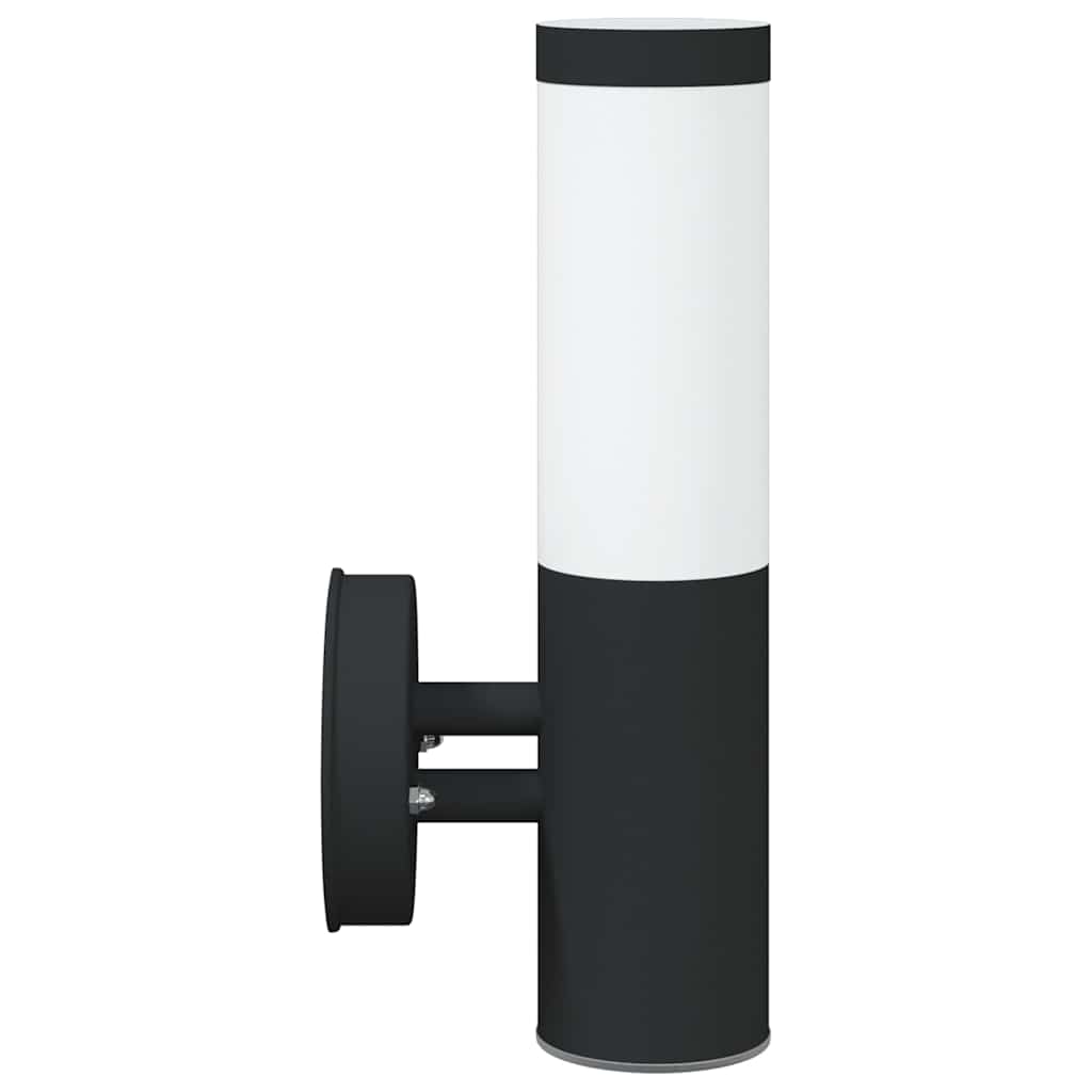 Luz de pared exterior 2 pcs Negro 15 x 7,5 x 33 cm