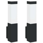 Luz de pared exterior 2 pcs Negro 10.5 x 6 x 33 cm