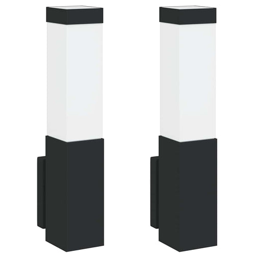 Luz de pared exterior 2 pcs Negro 10.5 x 6 x 33 cm