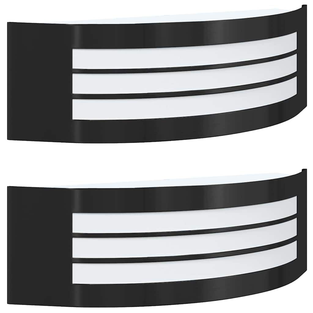 Luz de pared exterior 2 pcs Negro 32 x 10 x 10 cm