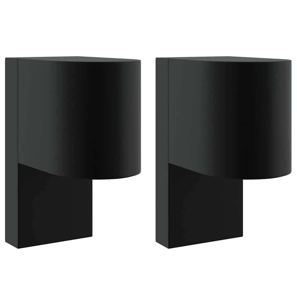 Luz de pared exterior 2 pcs Negro 12 x 7 x 15 cm